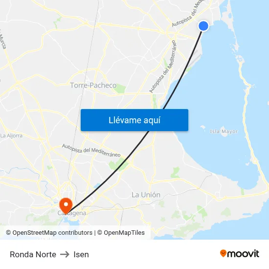 Ronda Norte to Isen map