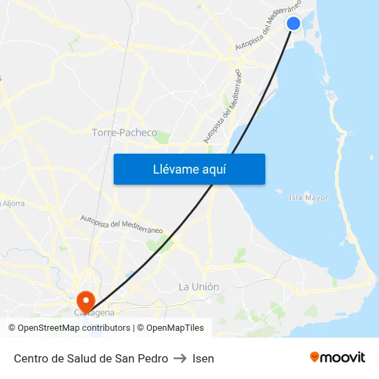 Centro de Salud de San Pedro to Isen map