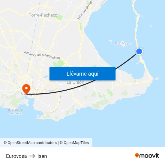 Eurovosa to Isen map