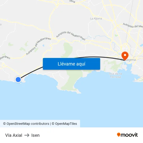 Vía Axial to Isen map