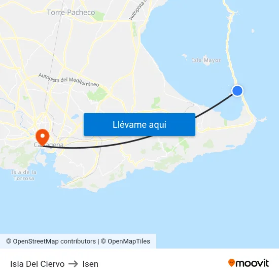 Isla Del Ciervo to Isen map
