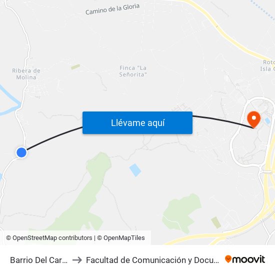 Barrio Del Carmen I to Facultad de Comunicación y Documentación map