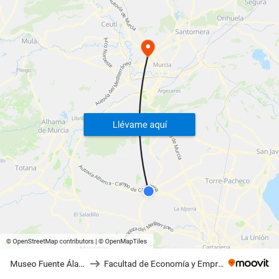 Museo Fuente Álamo to Facultad de Economía y Empresa map