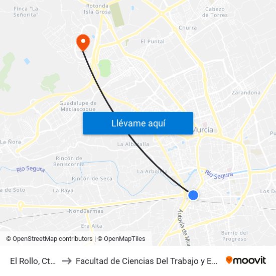 El Rollo, Ctra. Palmar to Facultad de Ciencias Del Trabajo y Escuela U. de Trabajo Social map