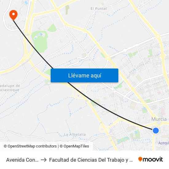 Avenida Constitución, 5 to Facultad de Ciencias Del Trabajo y Escuela U. de Trabajo Social map