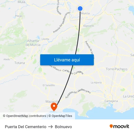 Puerta Del Cementerio to Bolnuevo map