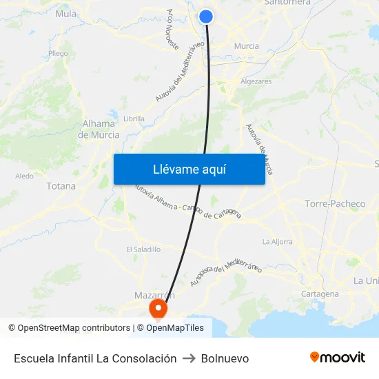 Escuela Infantil La Consolación to Bolnuevo map