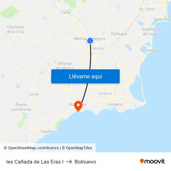 Ies Cañada de Las Eras I to Bolnuevo map