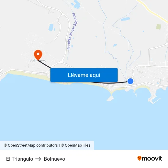 El Triángulo to Bolnuevo map