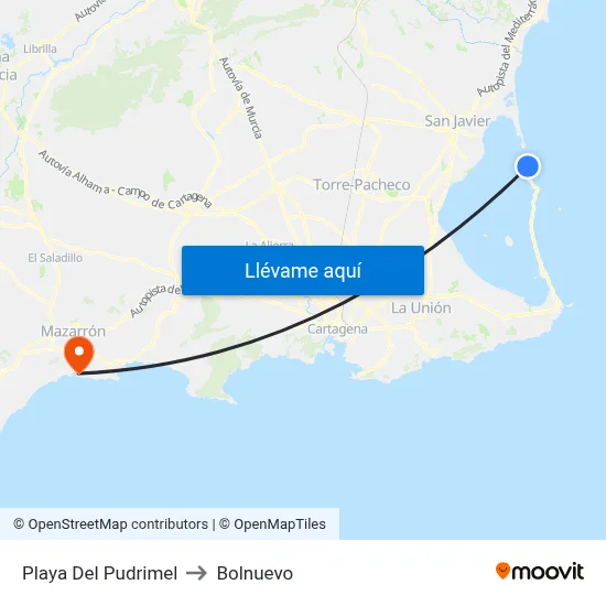 Playa Del Pudrimel to Bolnuevo map