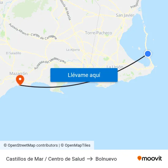Castillos de Mar / Centro de Salud to Bolnuevo map