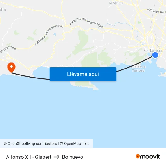Alfonso XII - Gisbert to Bolnuevo map