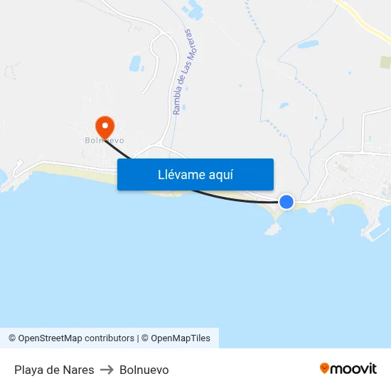 Playa de Nares to Bolnuevo map