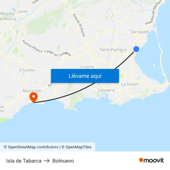 Isla de Tabarca to Bolnuevo map