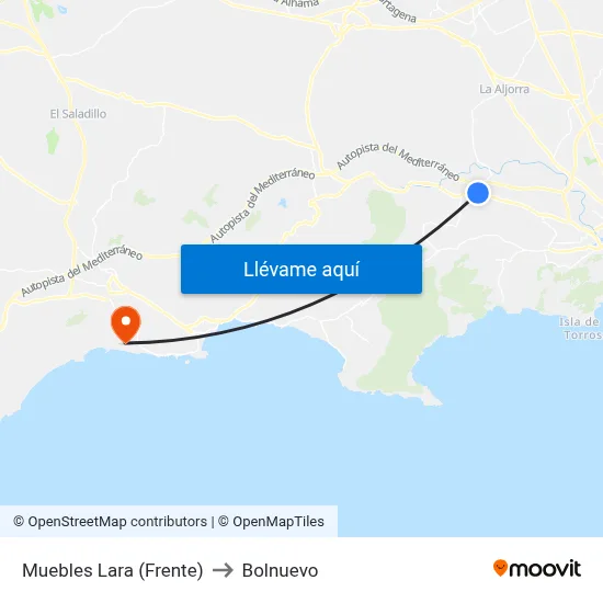 Muebles Lara (Frente) to Bolnuevo map