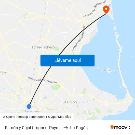 Ramón y Cajal (Impar) - Puyola to Lo Pagán map
