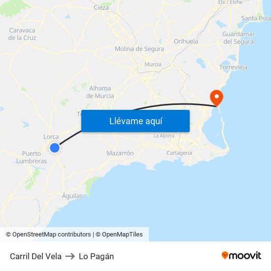 Carril Del Vela to Lo Pagán map