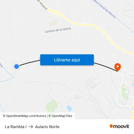 La Rambla I to Aulario Norte map