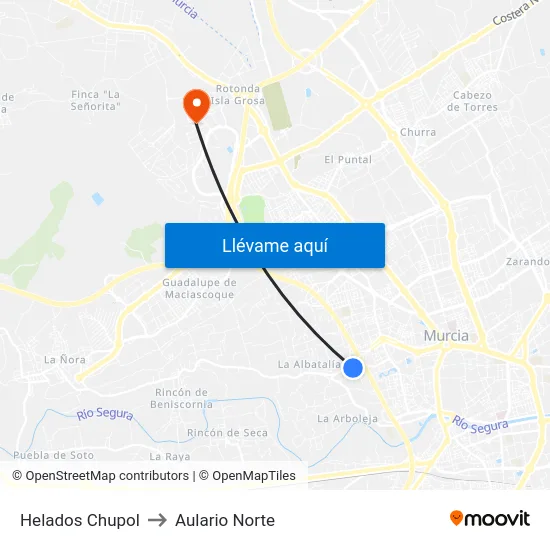 Helados Chupol to Aulario Norte map