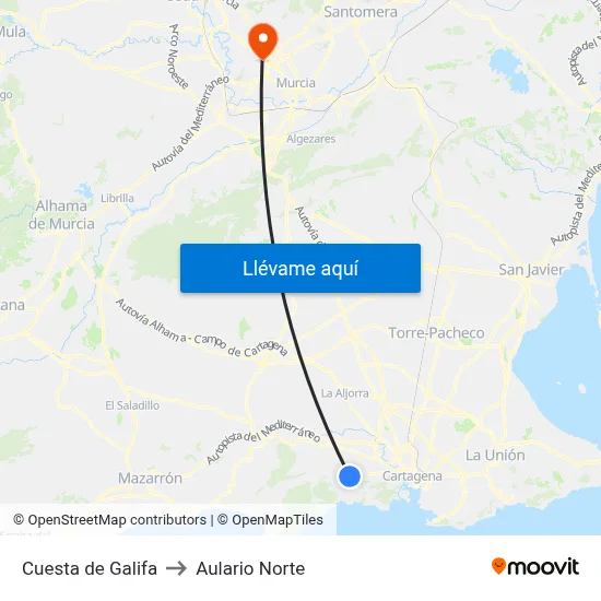 Cuesta de Galifa to Aulario Norte map