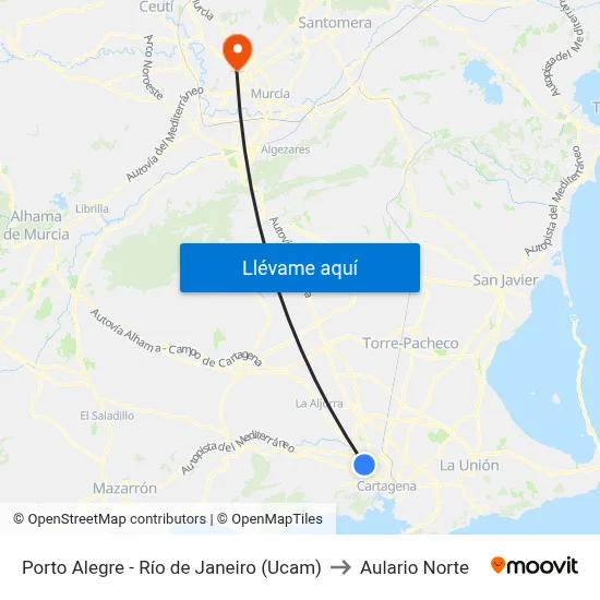 Porto Alegre - Río de Janeiro (Ucam) to Aulario Norte map