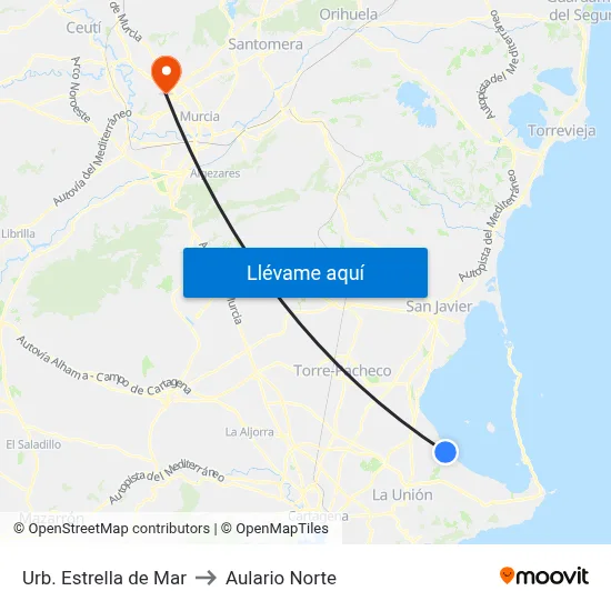 Urb. Estrella de Mar to Aulario Norte map