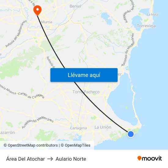 Área Del Atochar to Aulario Norte map