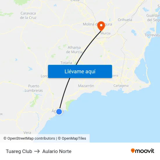 Tuareg Club to Aulario Norte map