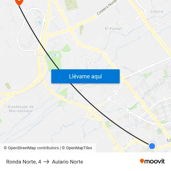 Ronda Norte, 4 to Aulario Norte map