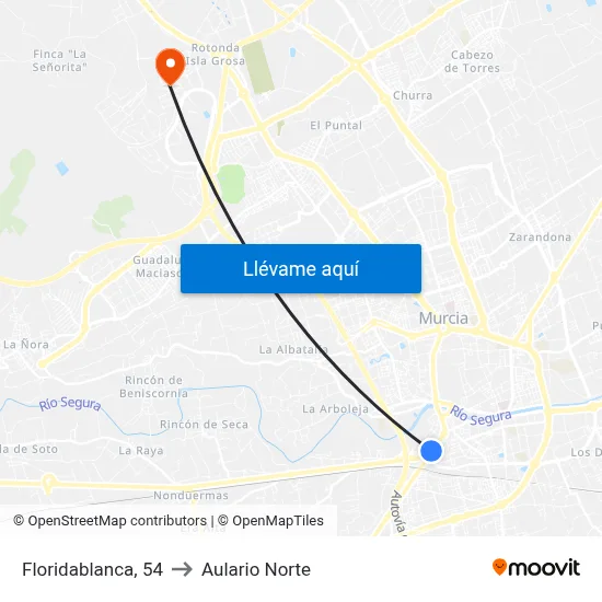 Floridablanca, 54 to Aulario Norte map