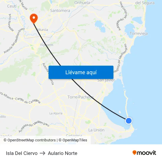 Isla Del Ciervo to Aulario Norte map