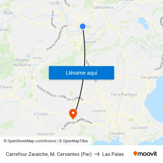 Carrefour Zaraiche, M. Cervantes (Par) to Las Palas map
