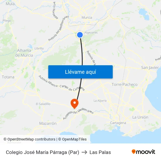 Colegio José María Párraga (Par) to Las Palas map