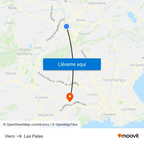 Hero to Las Palas map