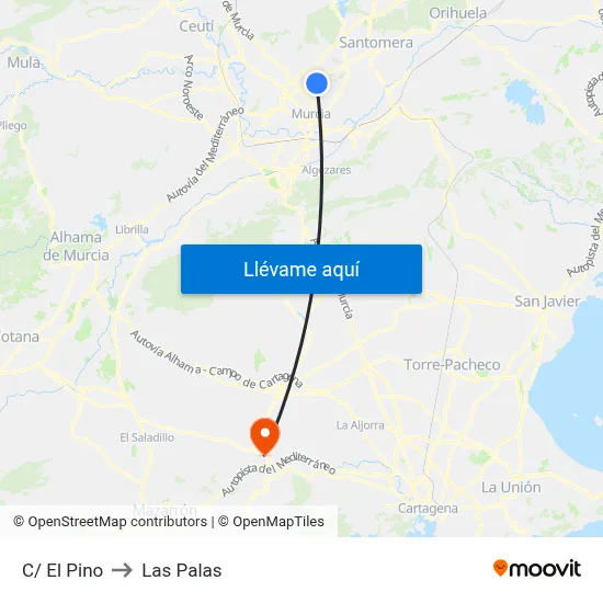 C/ El Pino to Las Palas map