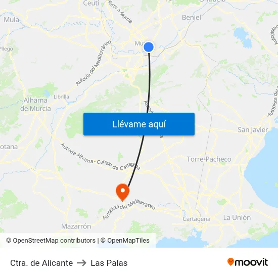 Ctra. de Alicante to Las Palas map