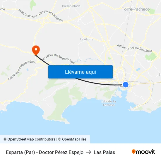 Esparta (Par) - Doctor Pérez Espejo to Las Palas map