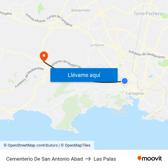 Cementerio De San Antonio Abad to Las Palas map