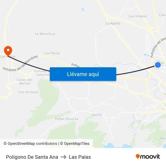 Polígono De Santa Ana to Las Palas map