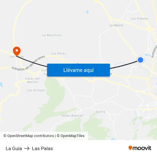 La Guía to Las Palas map