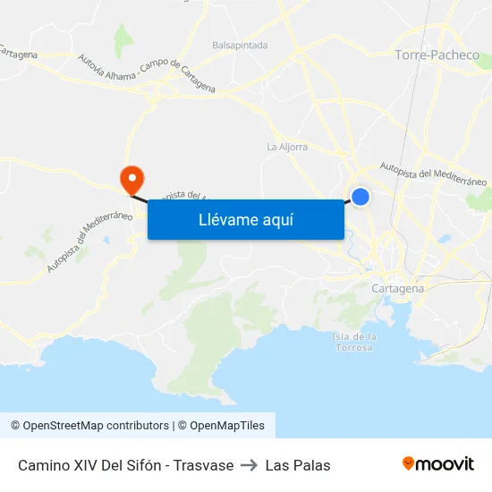 Camino XIV Del Sifón - Trasvase to Las Palas map