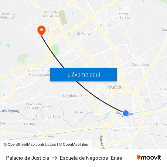 Palacio de Justicia to Escuela de Negocios -Enae- map