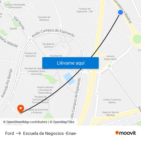 Ford to Escuela de Negocios -Enae- map