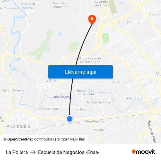 La Pollera to Escuela de Negocios -Enae- map