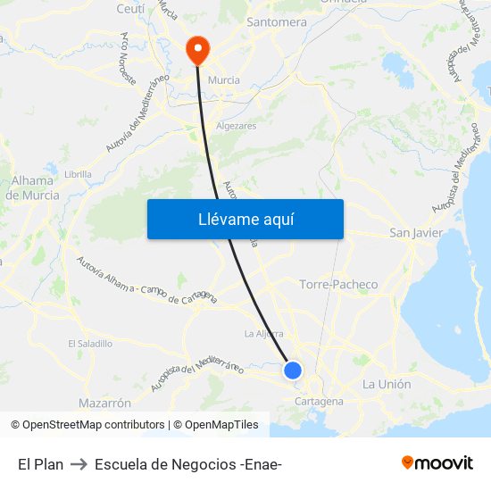 El Plan to Escuela de Negocios -Enae- map