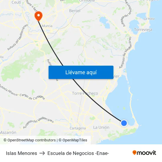 Islas Menores to Escuela de Negocios -Enae- map