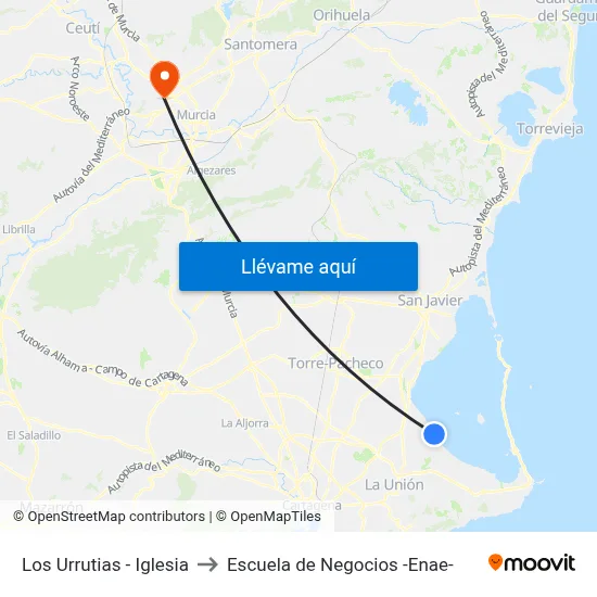 Los Urrutias - Iglesia to Escuela de Negocios -Enae- map