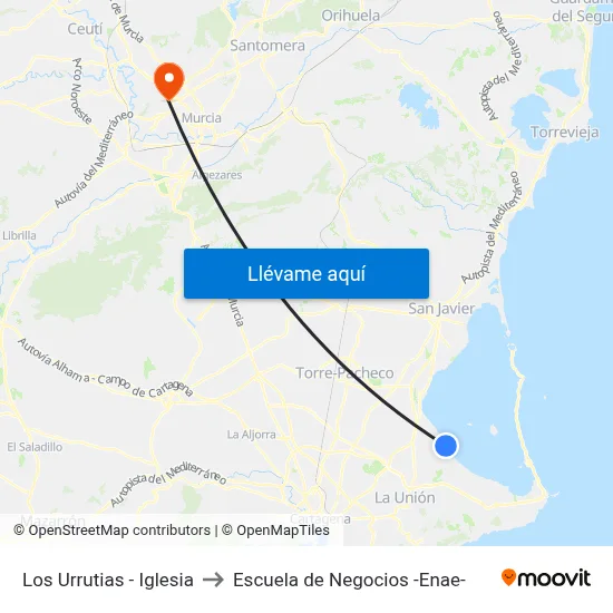 Los Urrutias - Iglesia to Escuela de Negocios -Enae- map