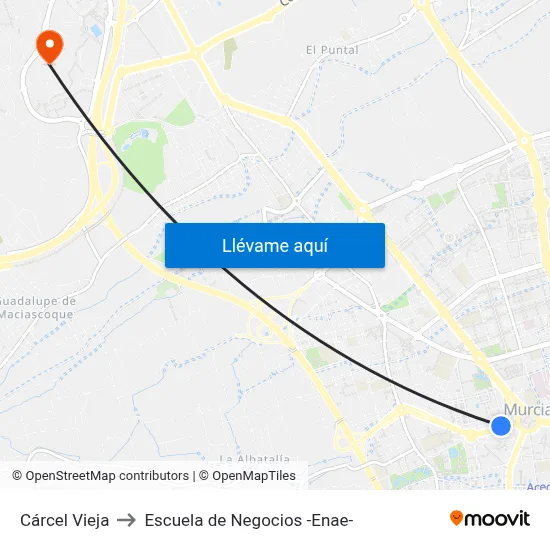 Cárcel Vieja to Escuela de Negocios -Enae- map
