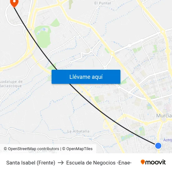 Santa Isabel (Frente) to Escuela de Negocios -Enae- map